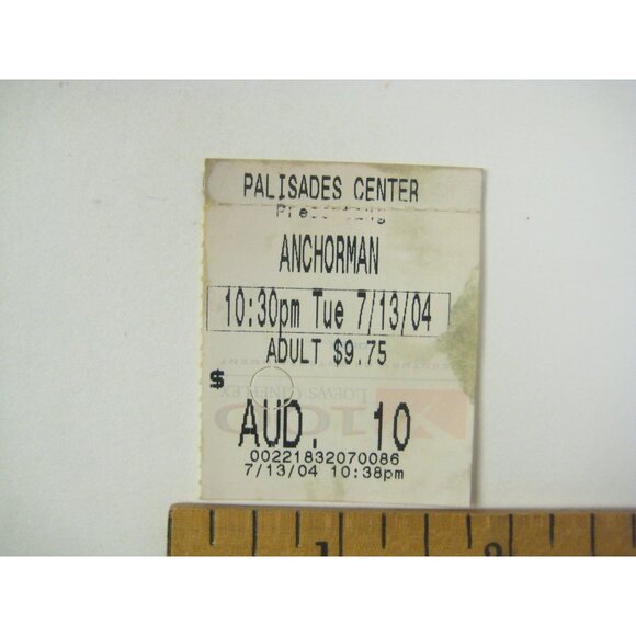 Vintage Anchorman Movie Ticket Stub 2004 Palisades Center Tue 071304 - Picture 2 of 6